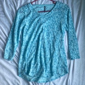 Blue long mid sleeve top